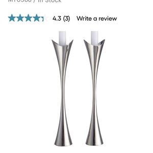 Nambe Sleek Silver Candle Holders